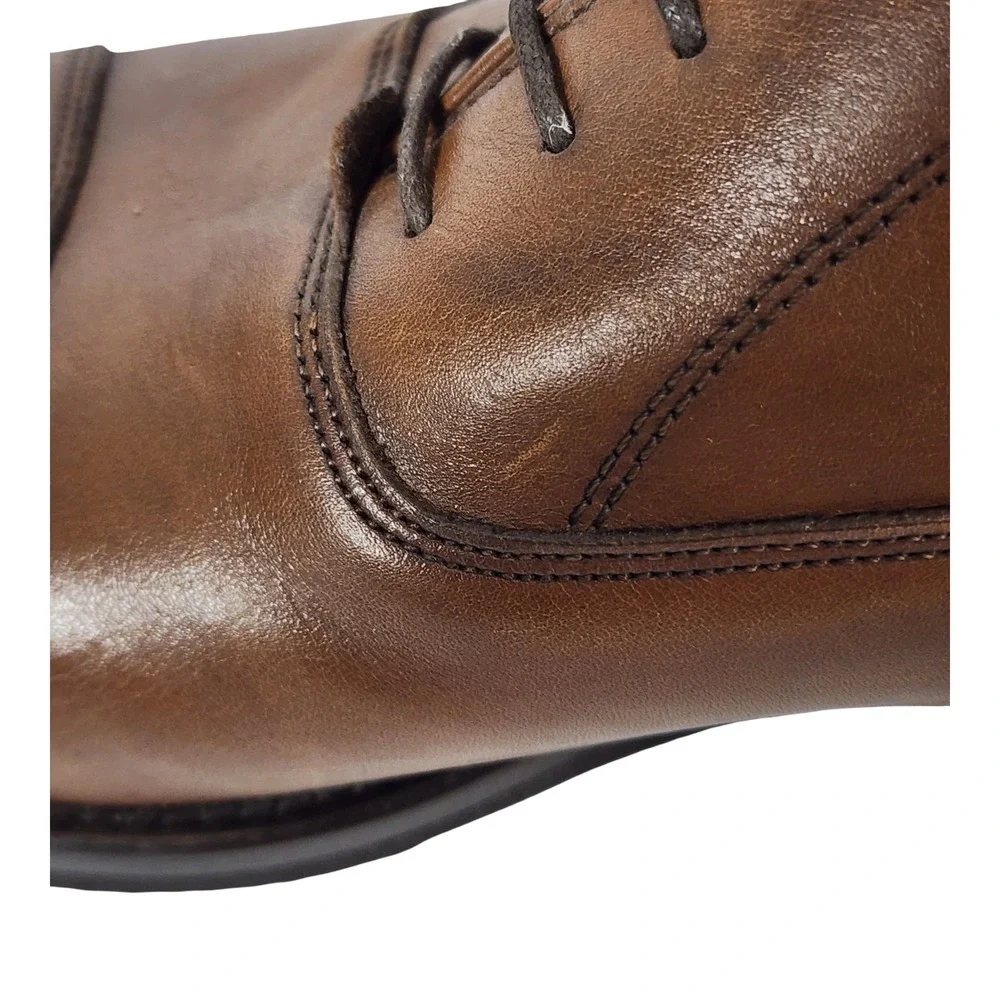 Martin Dingman Brown Leather Cap-Toe Oxfords